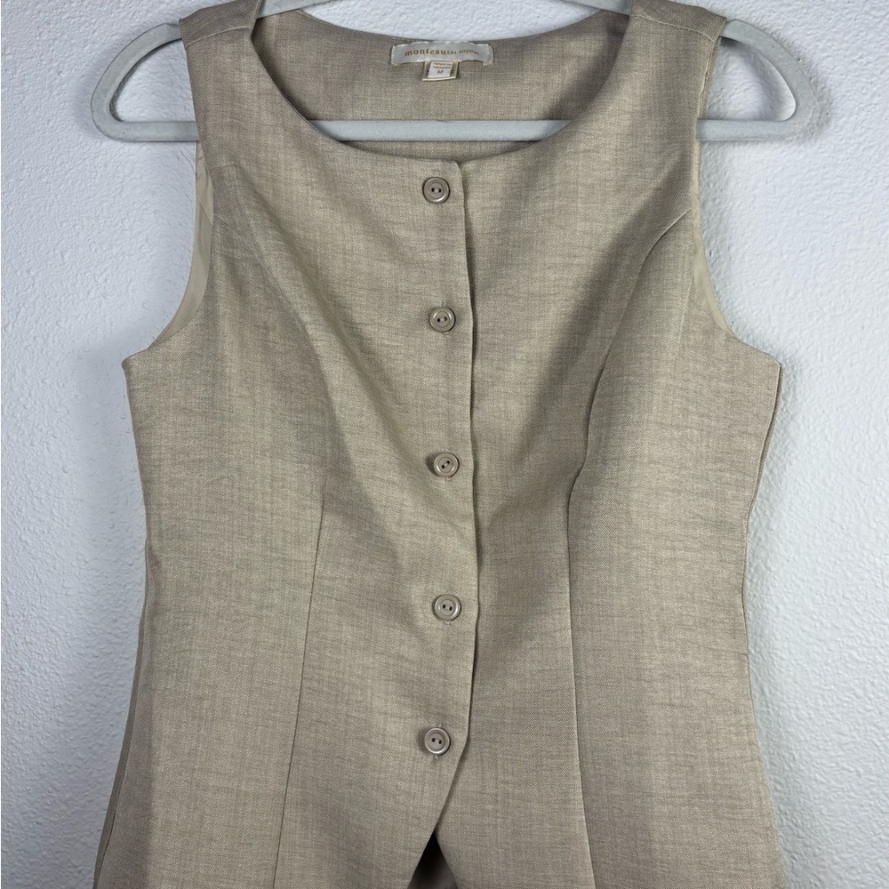 Monteau Light Tan Sleeveless Vest
